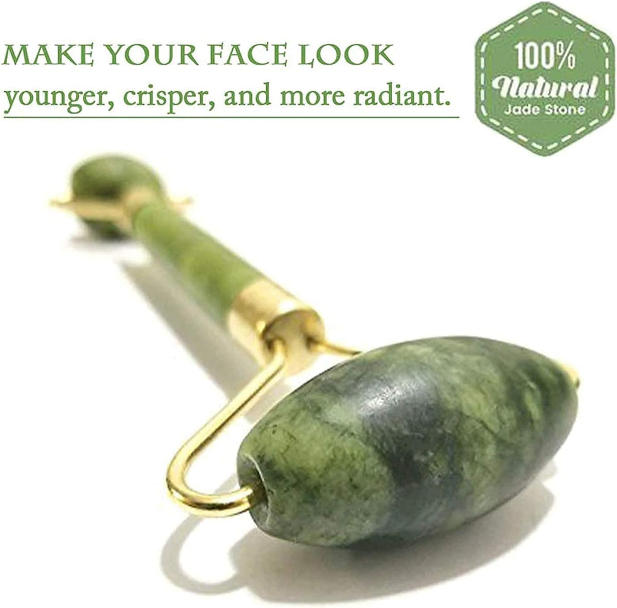 Facial Massager Jade Roller & Gua Sha Tool Natural Himalayan Stone for Face Neck Healing Skin Wrinkles & Serum Application