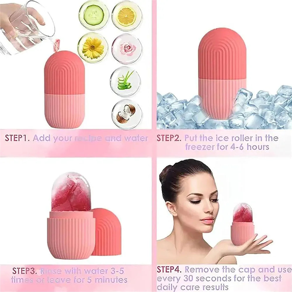 Ice Roller for Face Massager | Cooling Facial Roller for Men & Women | Reduces Puffiness, Dark Circles & Swelling | Reusable, Durable Tool for Glowing Skin
