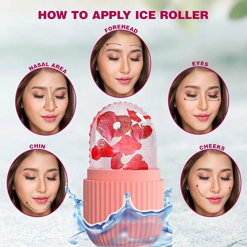 Ice Roller for Face Massager | Cooling Facial Roller for Men & Women | Reduces Puffiness, Dark Circles & Swelling | Reusable, Durable Tool for Glowing Skin